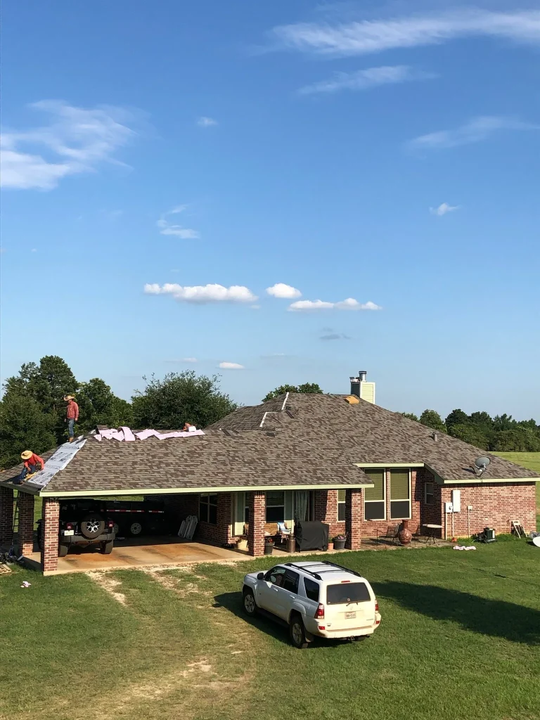 East Texas roofing team working on roofing